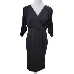 Kimi + Kai Maternity Size S Black Little Black Dress, Tan with Black Mesh Inset